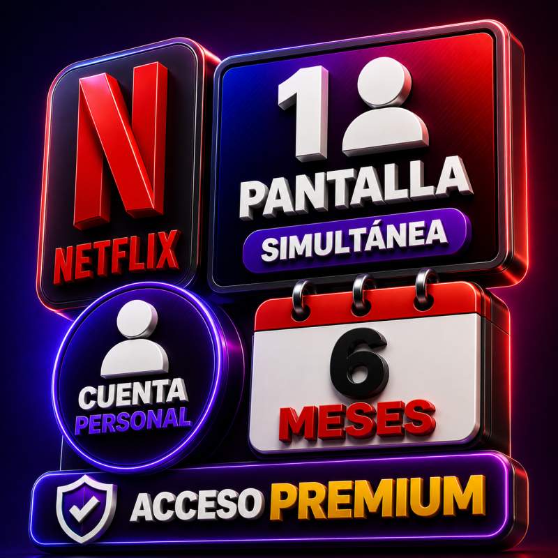 NETFLIX CUENTA PERSONAL 6 MESES