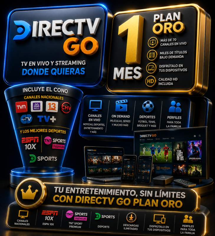 Directv Go 1 Mes Plan Oro	