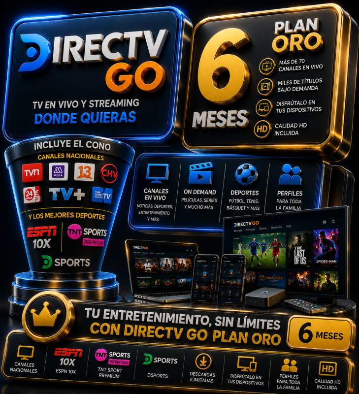 Directv Go 6 Meses Plan Oro