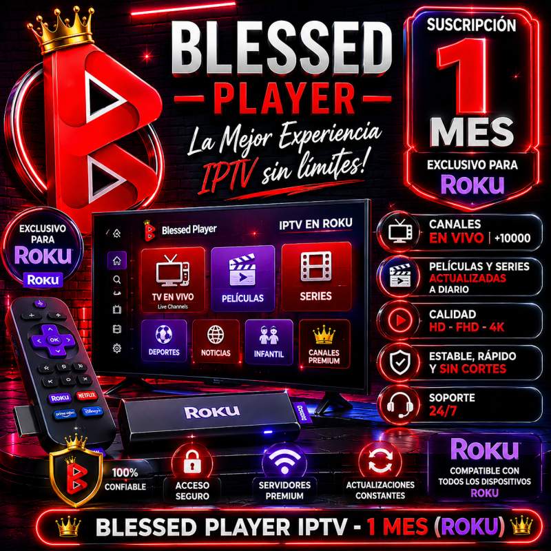 TELEVISION IPTV PARA ROKU 1 MES