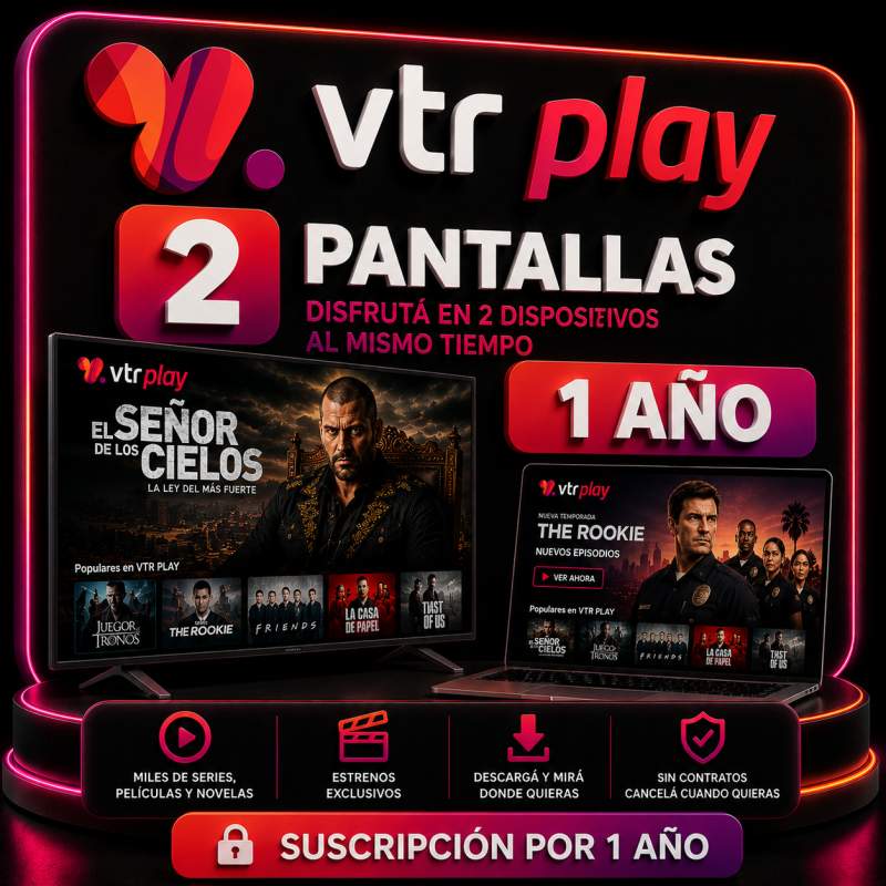 VTR PLAY 2 PANTALLAS 1 AÑO (NO INCLUYE TNT) SOLO SMARTV