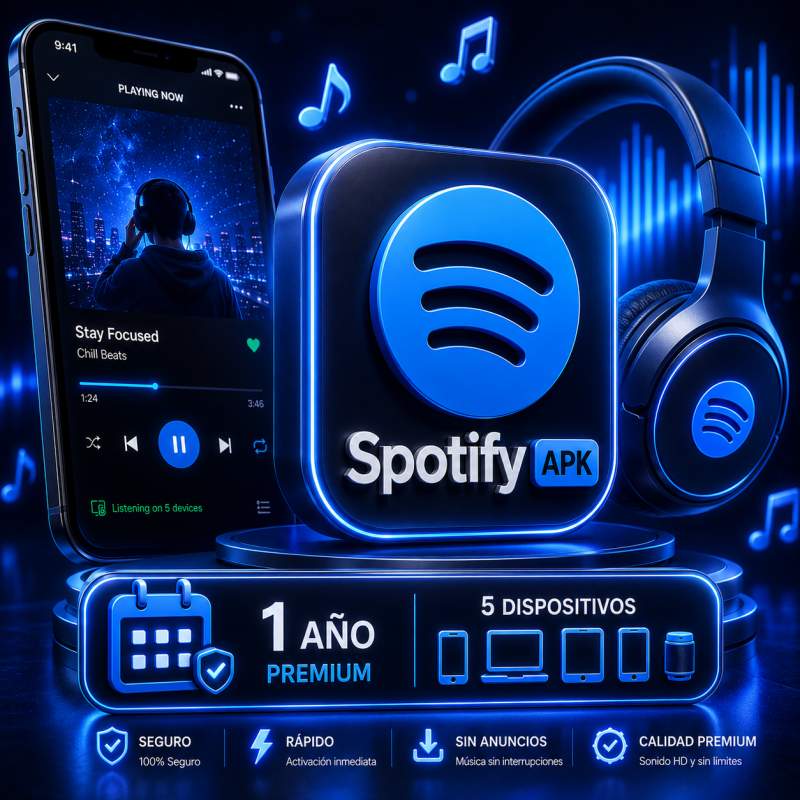 SPOTIFY APK 1 AÑO 5 DISPOSITIVOS