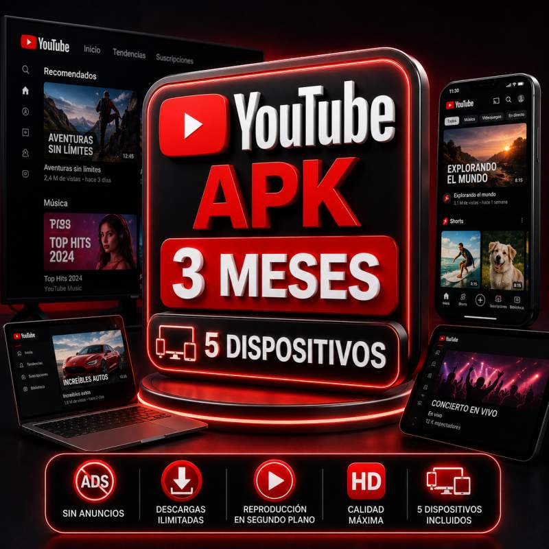 YOUTUBE APK 5 3 MESES DISPOSITIVOS 