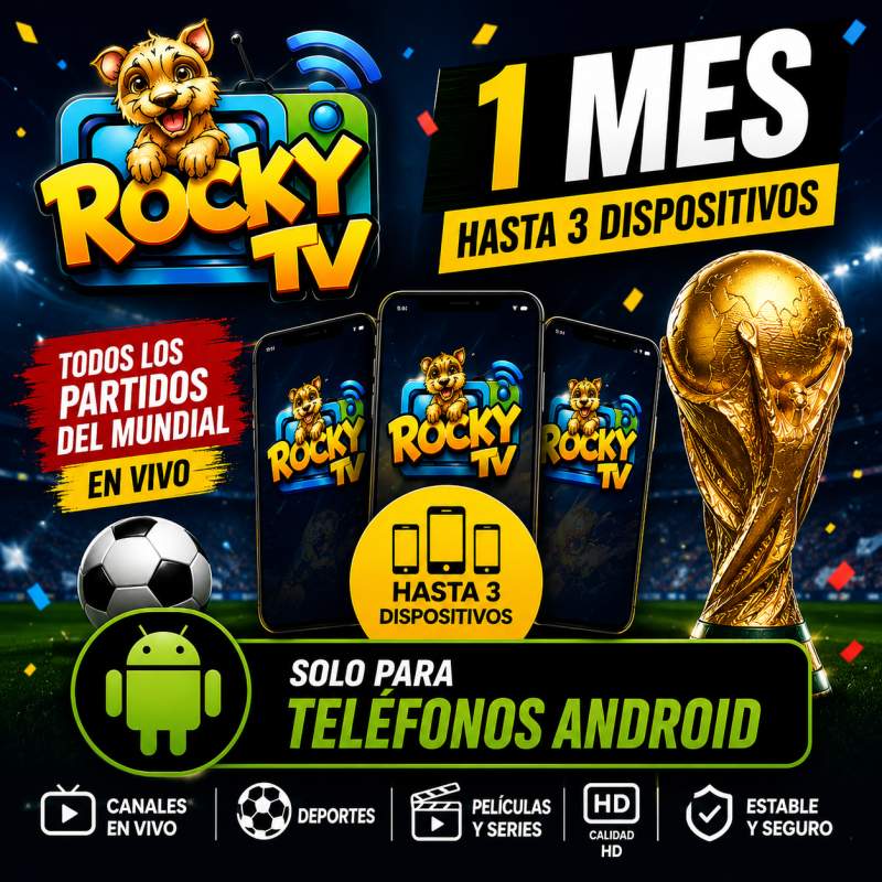 ROCKYTV 1 MES 3 DISPOSITIVOS